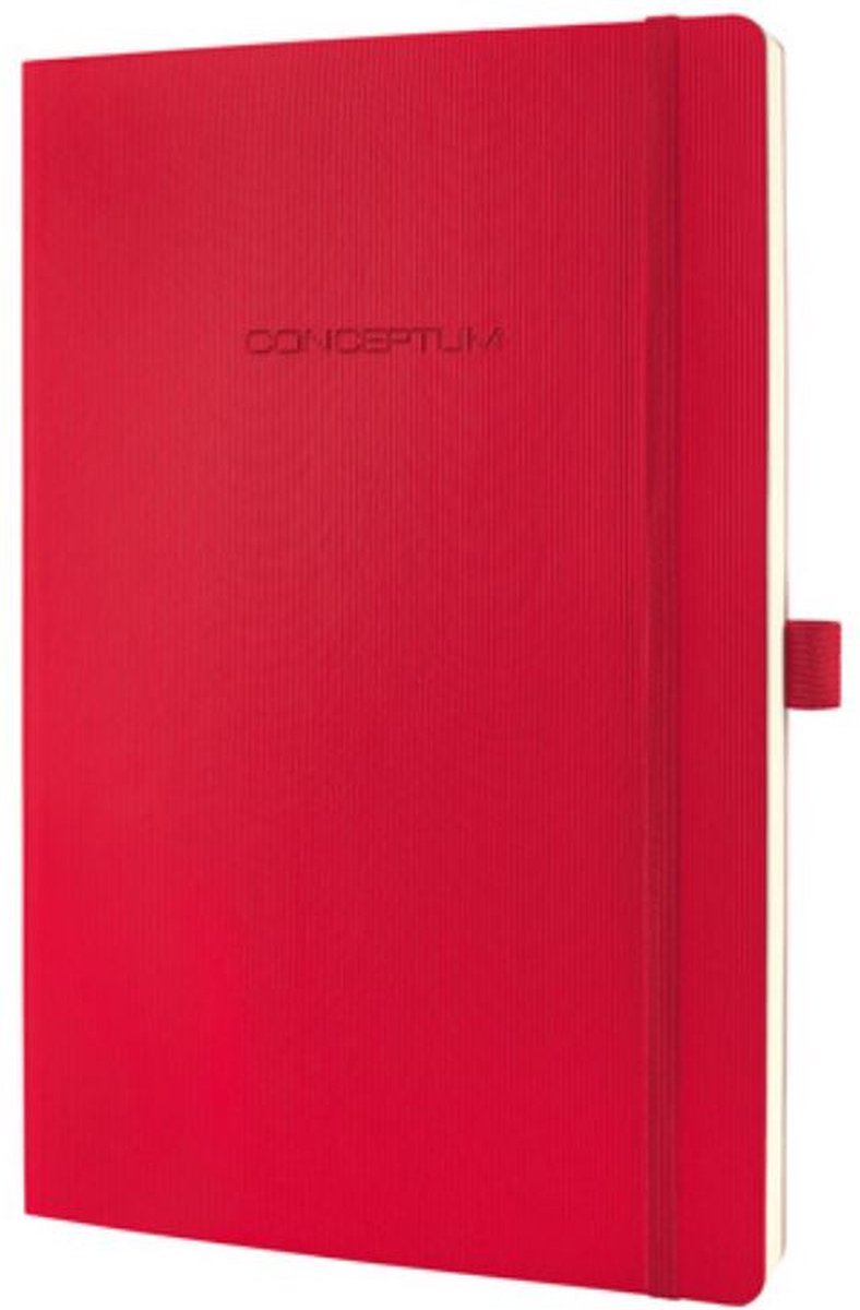 3 x Sigel Notizbuch Conceptum A5 194 Seiten Softcover kariert 80g red