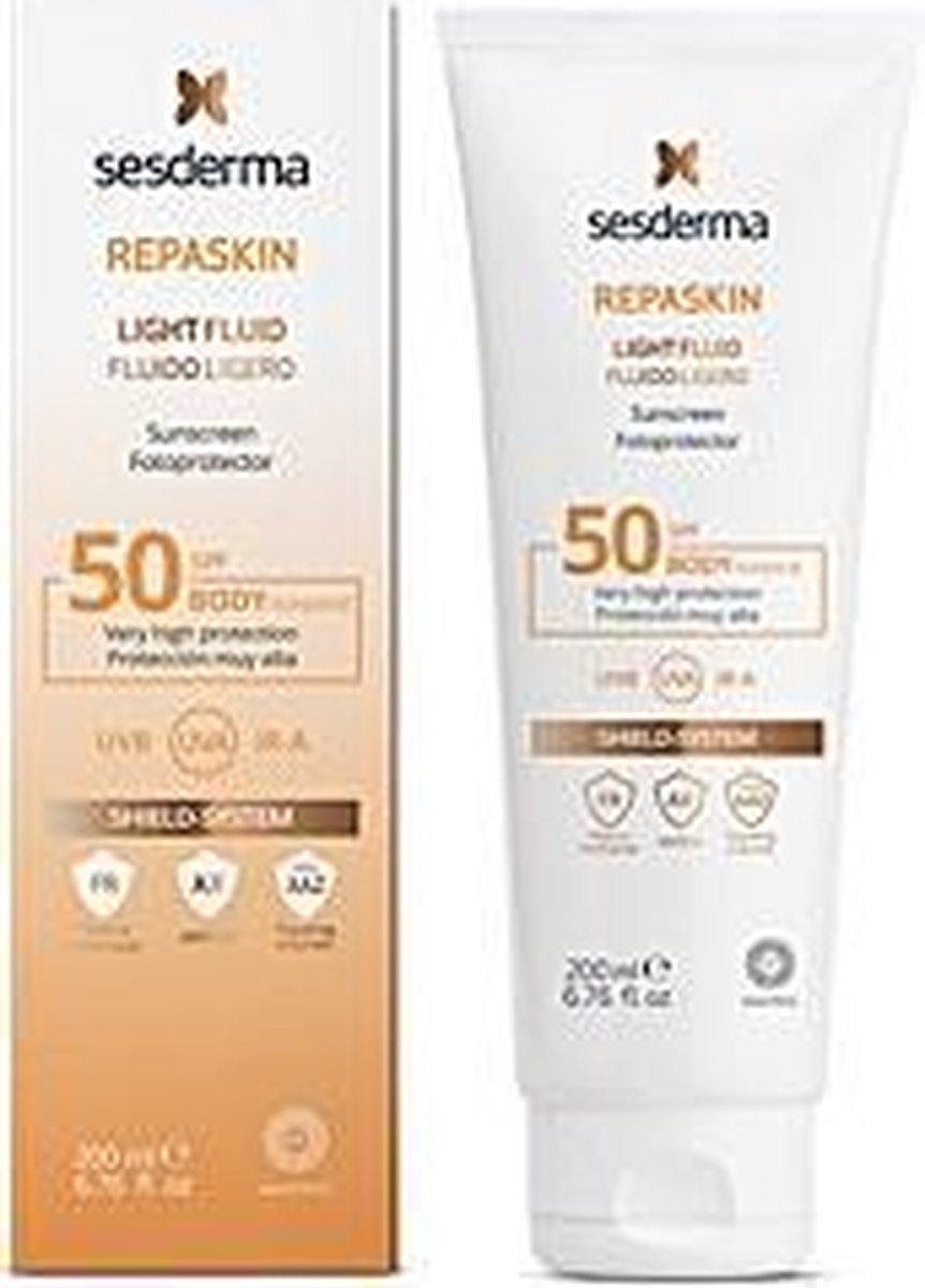 Sesderma Repaskin Light Fluid, leichte Körper-Sonnencreme, SPF 50, 200 ml