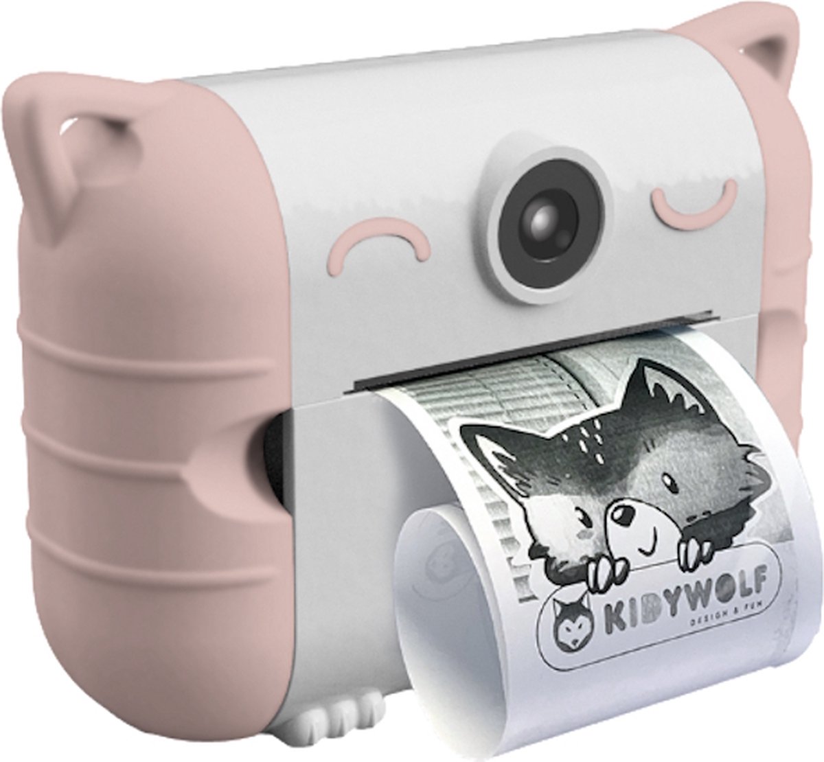 KidyPrint, Pfirsich, Kidywolf Digitalkamera mit Thermodruckfunktion für Kinder