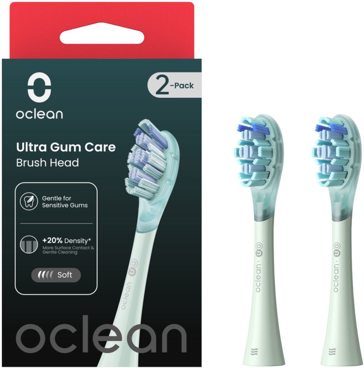 Oclean Ultra Gum Care, Zahnbürstenaufsätze, mint, 2 Stück