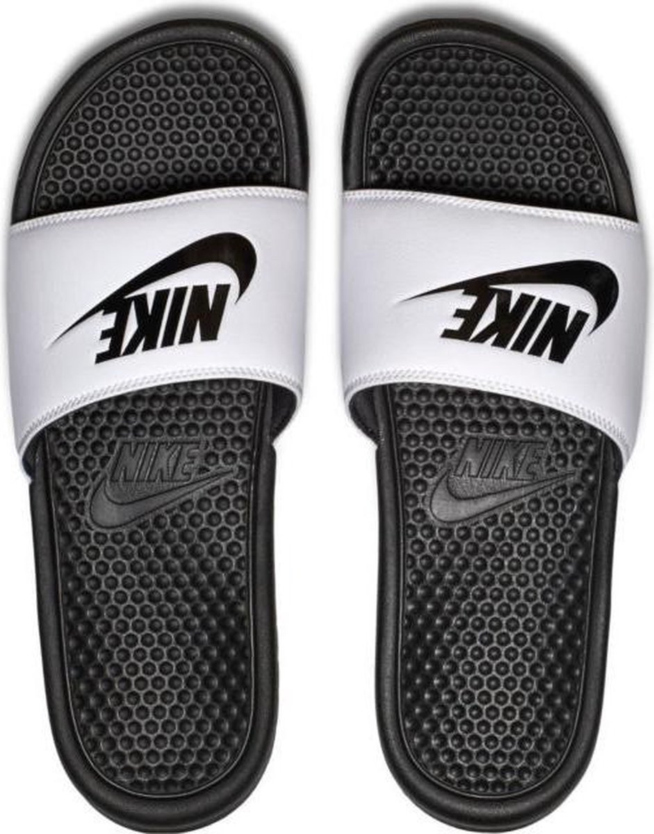 Nike Benassi Slides Weiß Unisex Sandalen Schwarz-Schwarz 343880-100 48.5