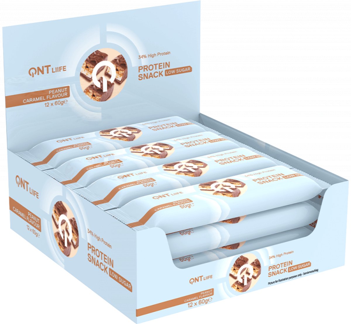 Erdnuss-Karamell Protein-Nahrung QNT Protein Snack Low Sugar