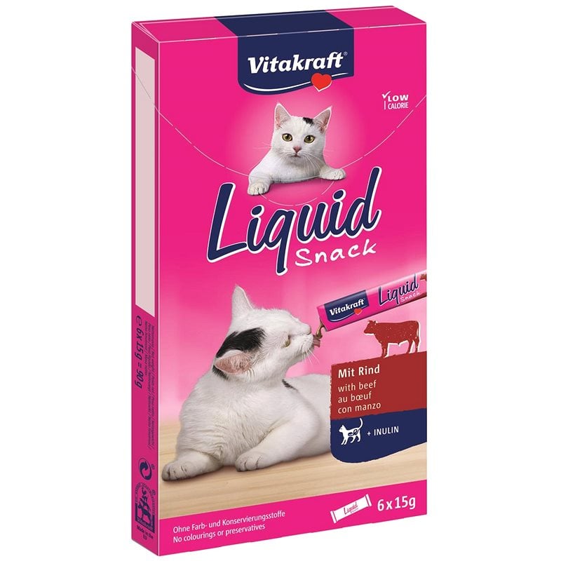 Vitakraft Cat Liquid Snack Beef + Inulin 6X15 Gr