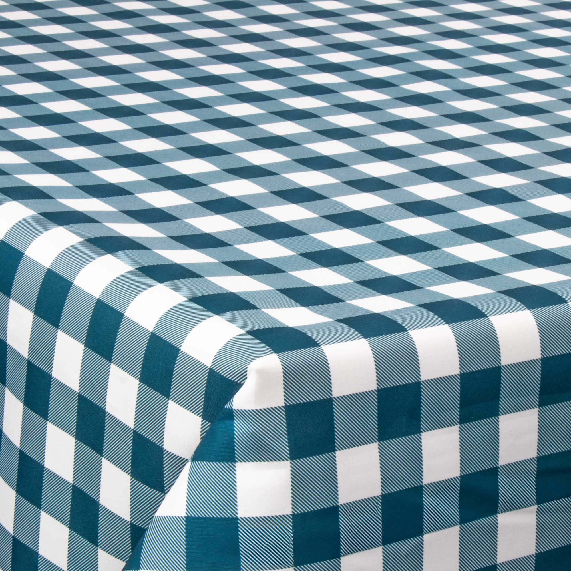 Textil Wachstuch mit Acrylbeschichtung - 30 Meter auf Rolle - Check blue - 140 cm breites Textiltuch