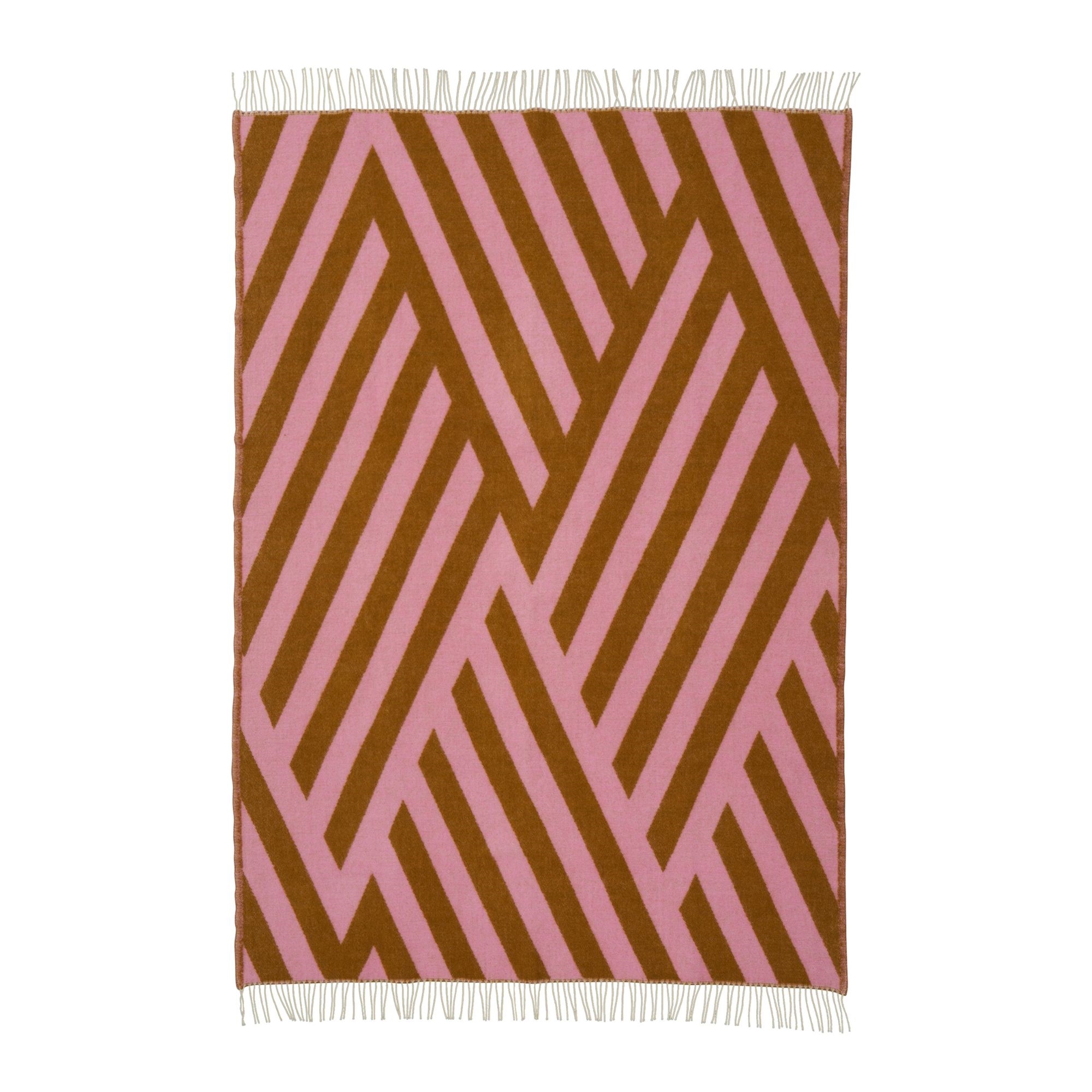 Wollplaid - 130x200 cm - 100% Lammwolle - Tangent Pink Caramel