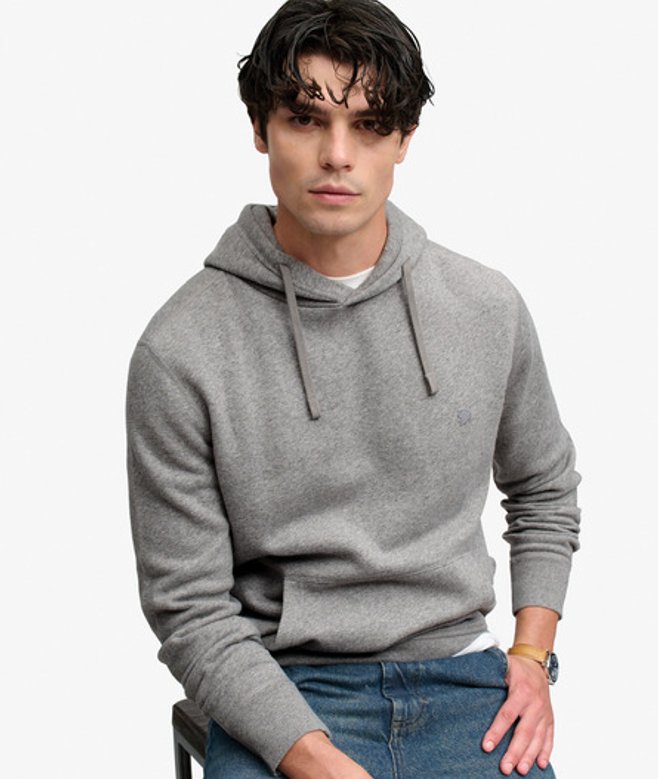 Superdry Herren Essential SD Co Logo Kapuzenpullover Dark Grey - Größe: XL