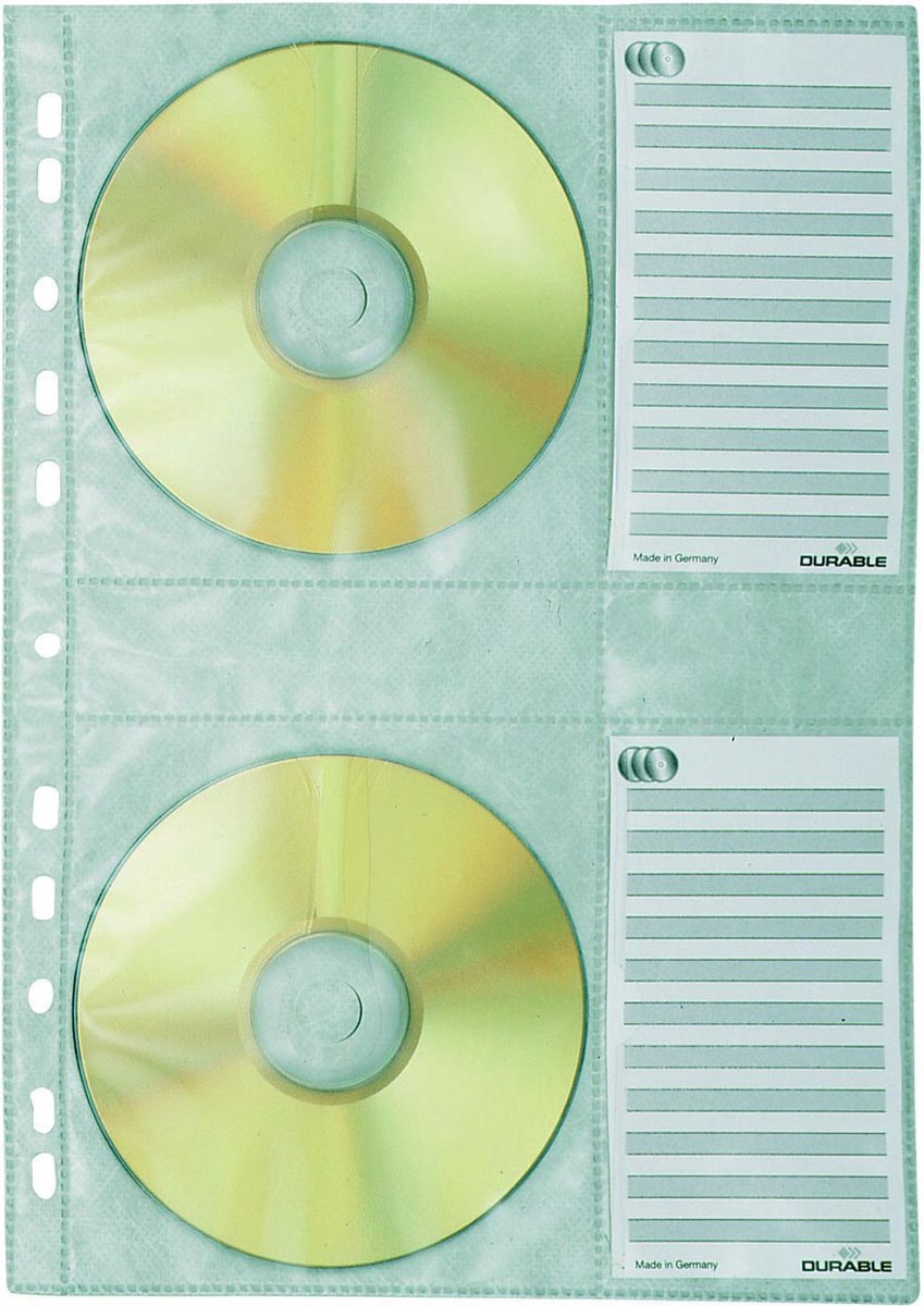5 x Durable CD-Hüllen A4 transparent VE=5 Stück