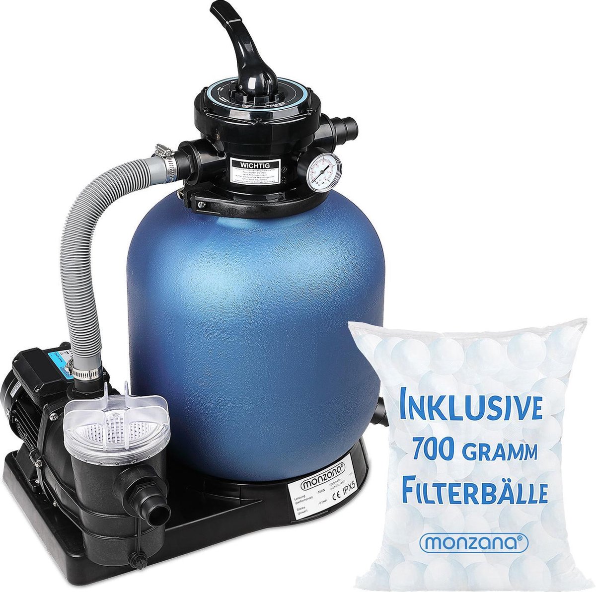 System filtrów piaskowych 11 000 l/h z filtrem wstępnym