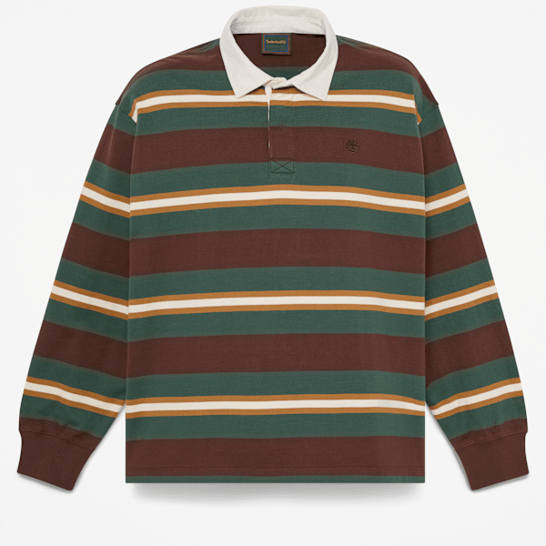 Timberland - Polo Rugby a Maniche Lunghe da Uomo in marrone scuro, Uomo, marrone, Taglia: L