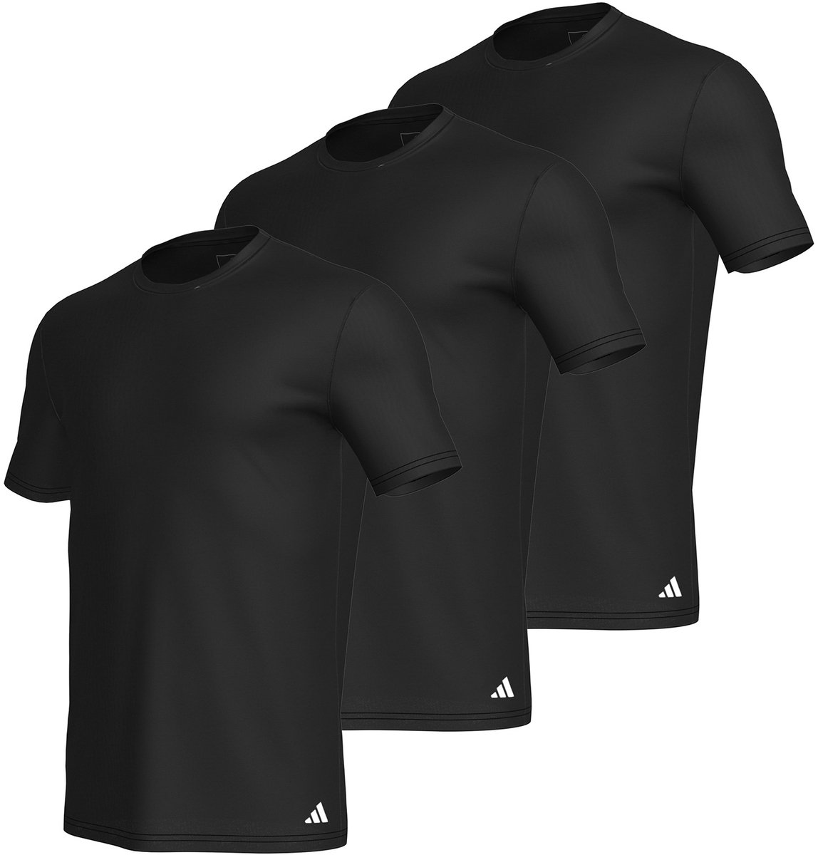 T-Shirt 3er-Pack Schwarz - ADIDAS S