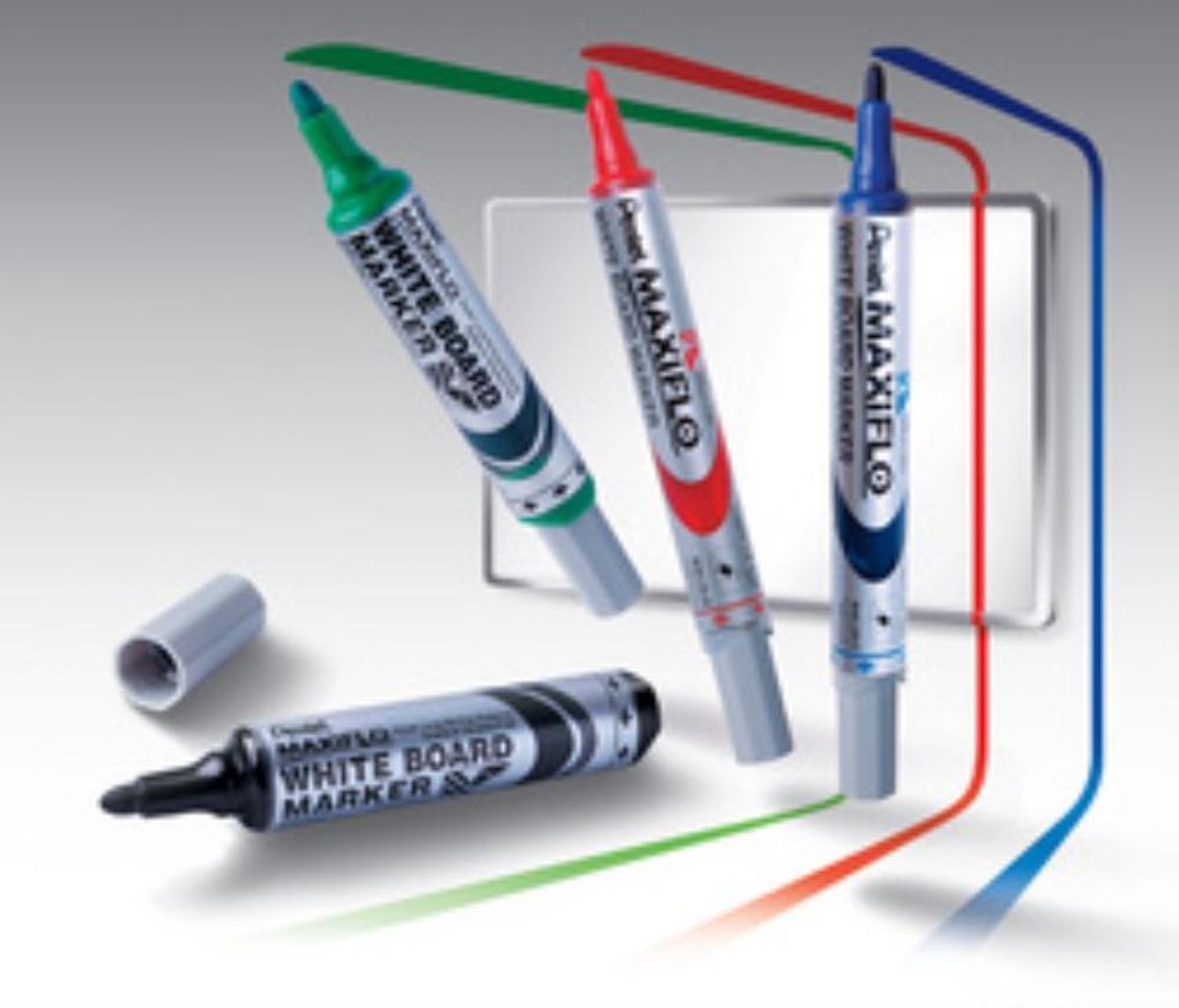 12 x Pentel Whiteboardmarker Maxiflo 2mm Rundspitze blau