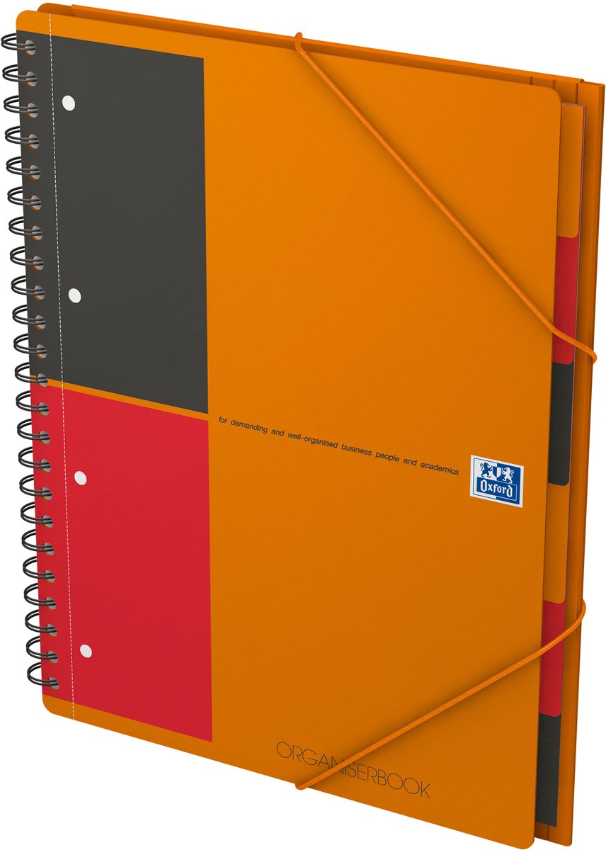 5 x Oxford Organiserbook International Optik Paper 80 g/qm A4+ 6mm lin