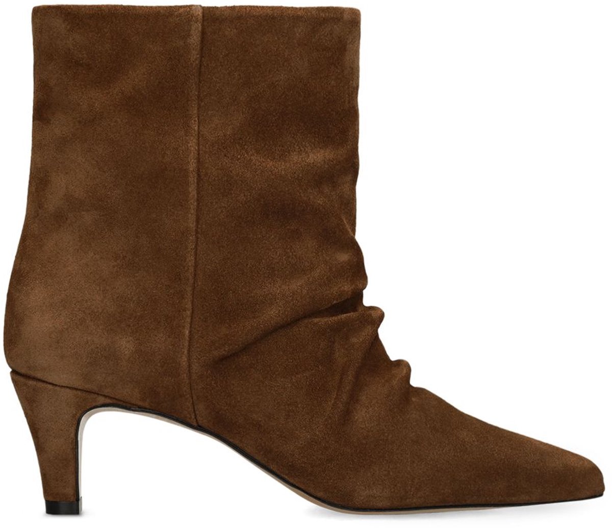 Bruine suède slouchy enkellaarsjes