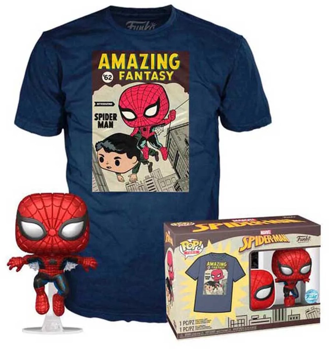 Figurine Kind Funko POP & Tee Marvel Spiderman Comic Cover