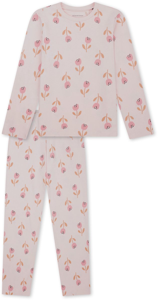 Schlafanzug lang Blumen bonbonrosa - Nightwear 140