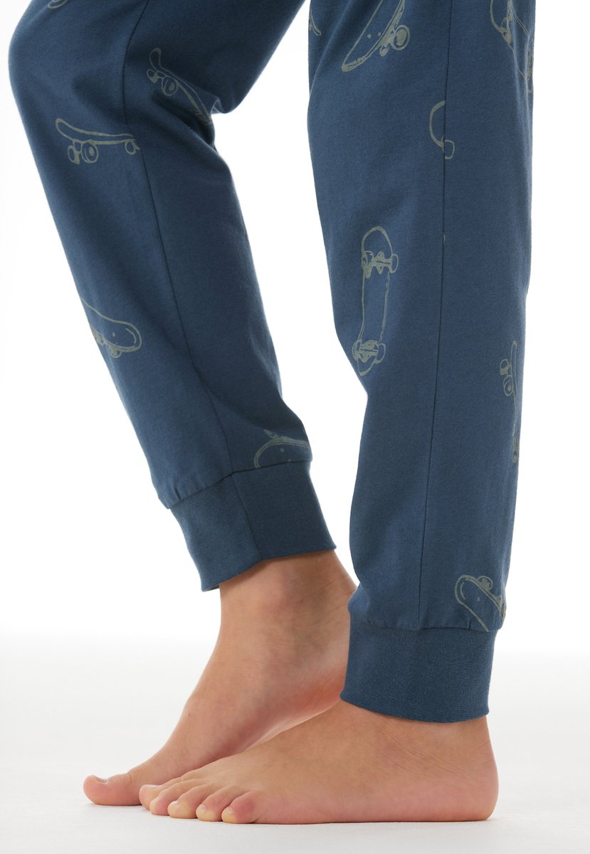 Schlafanzug lang Bündchen Skateboards deep blue - Nightwear 176