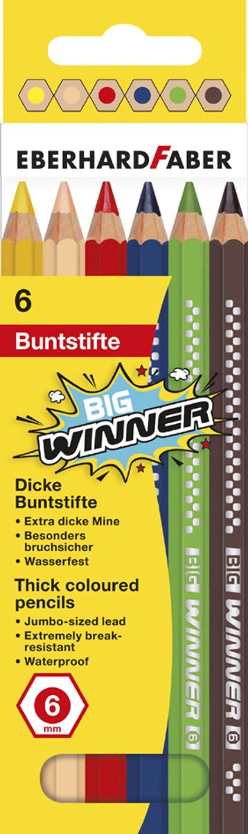 5 x Eberhard Faber Buntstift Big Winner VE=12 Farben