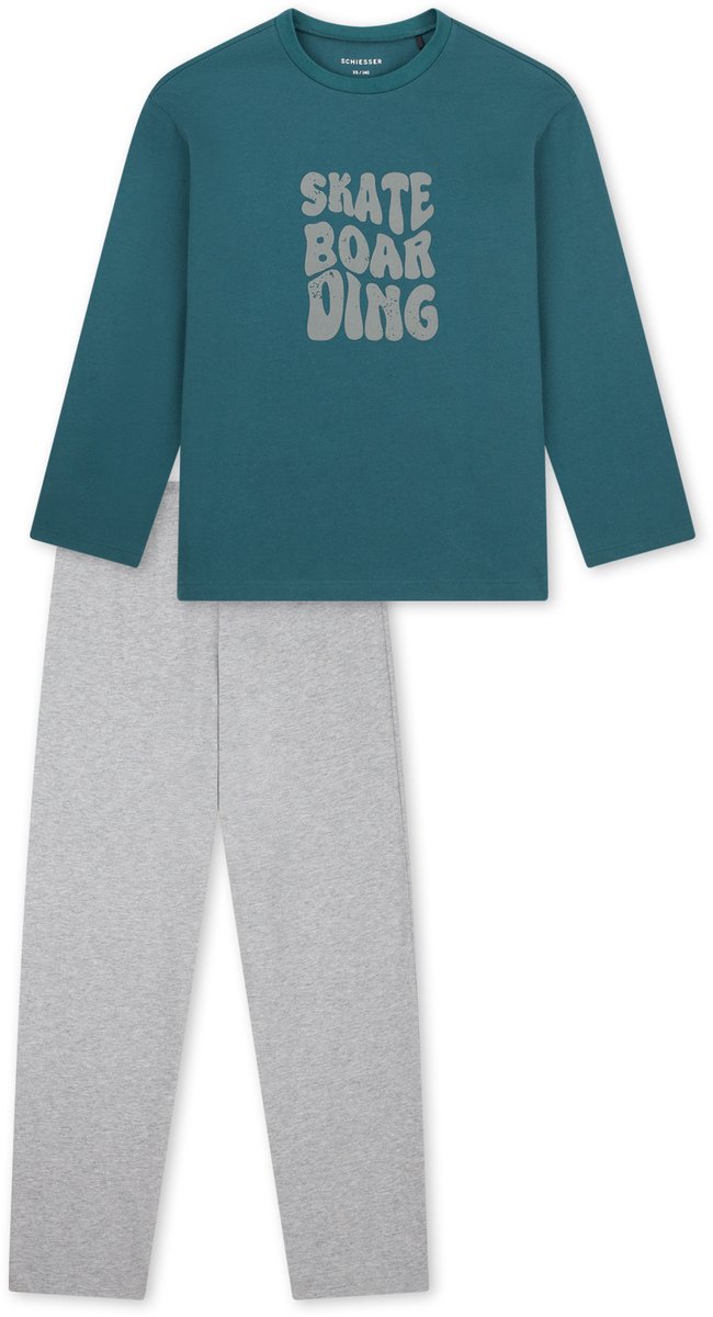 Schlafanzug lang Skate tiefseegrün - Nightwear 152