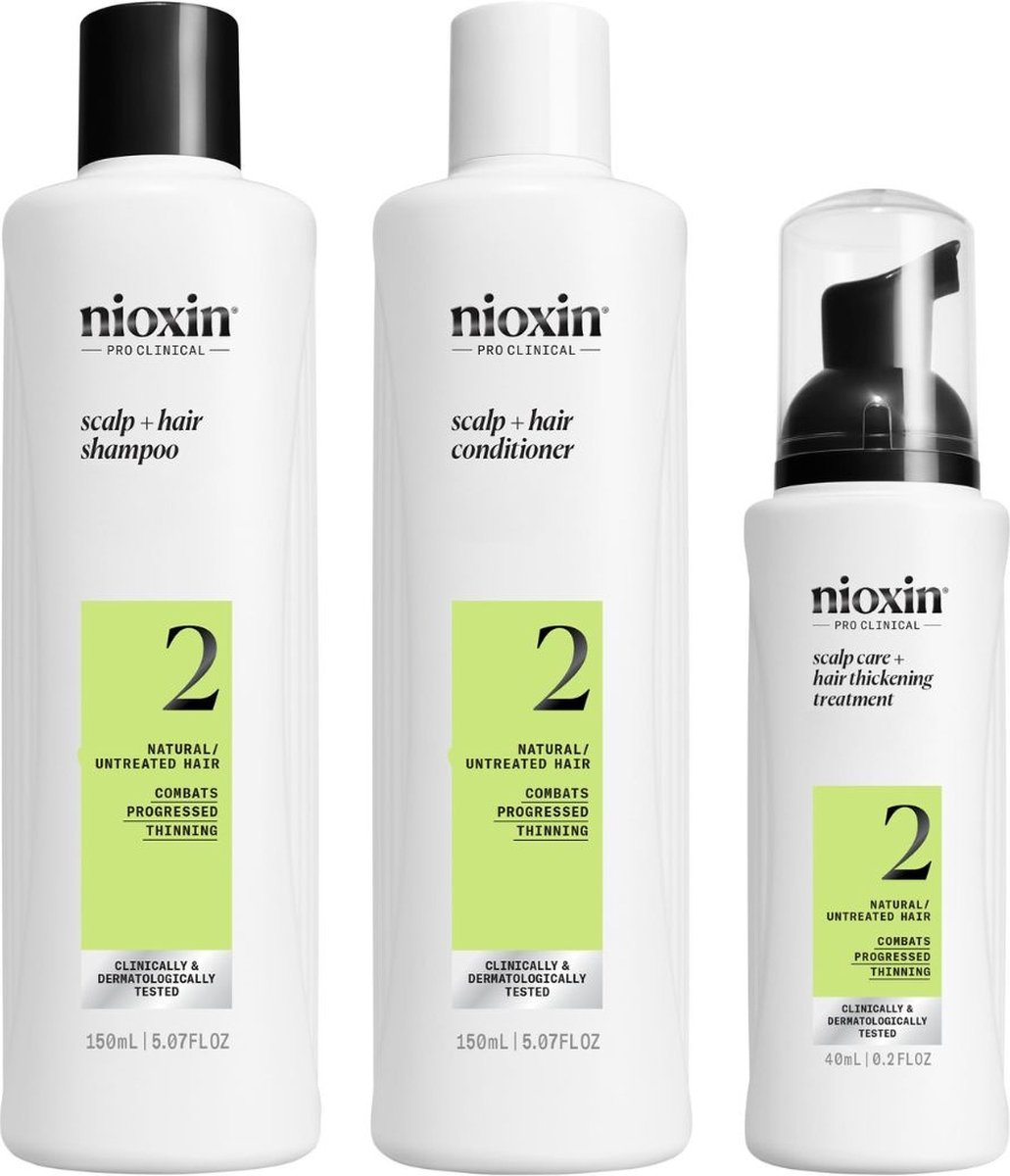 Nioxin Mini-Set Anti-Haarausfall-System 2: Für fortgeschrittenen Haarausfall bei natürlichem Haar