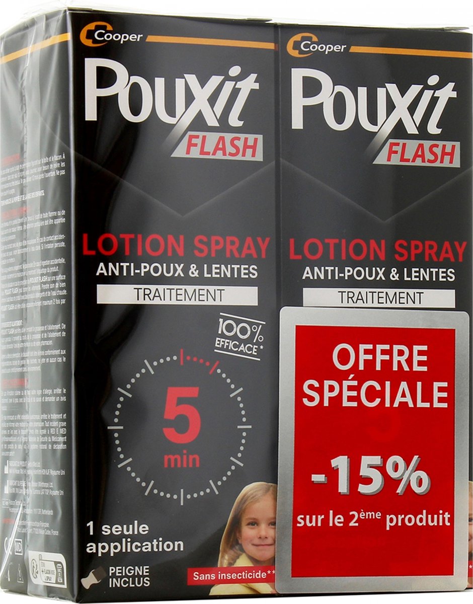 Pouxit Flash Spray gegen Läuse und Nissen, 2er-Pack (je 150 ml) Sonderangebot