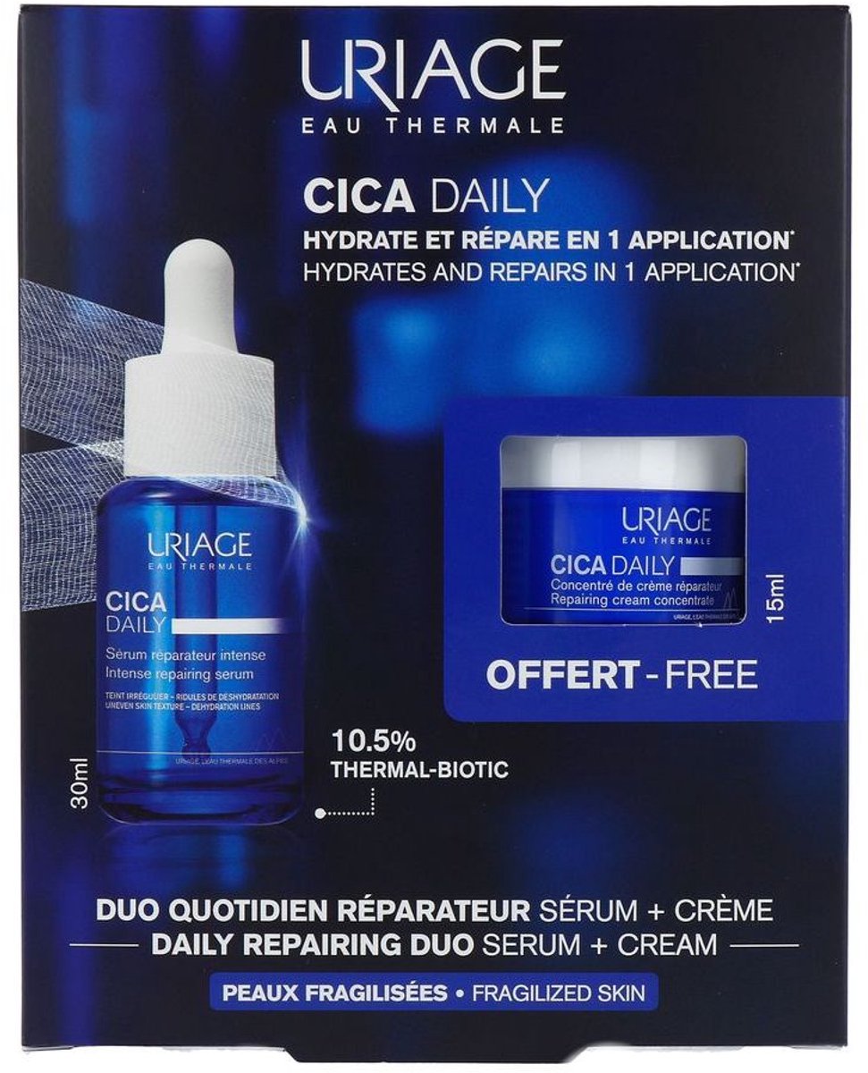 Uriage CICA DAILY Geschenkset: Serum 30 ml + Konzentrierte Creme 15 ml