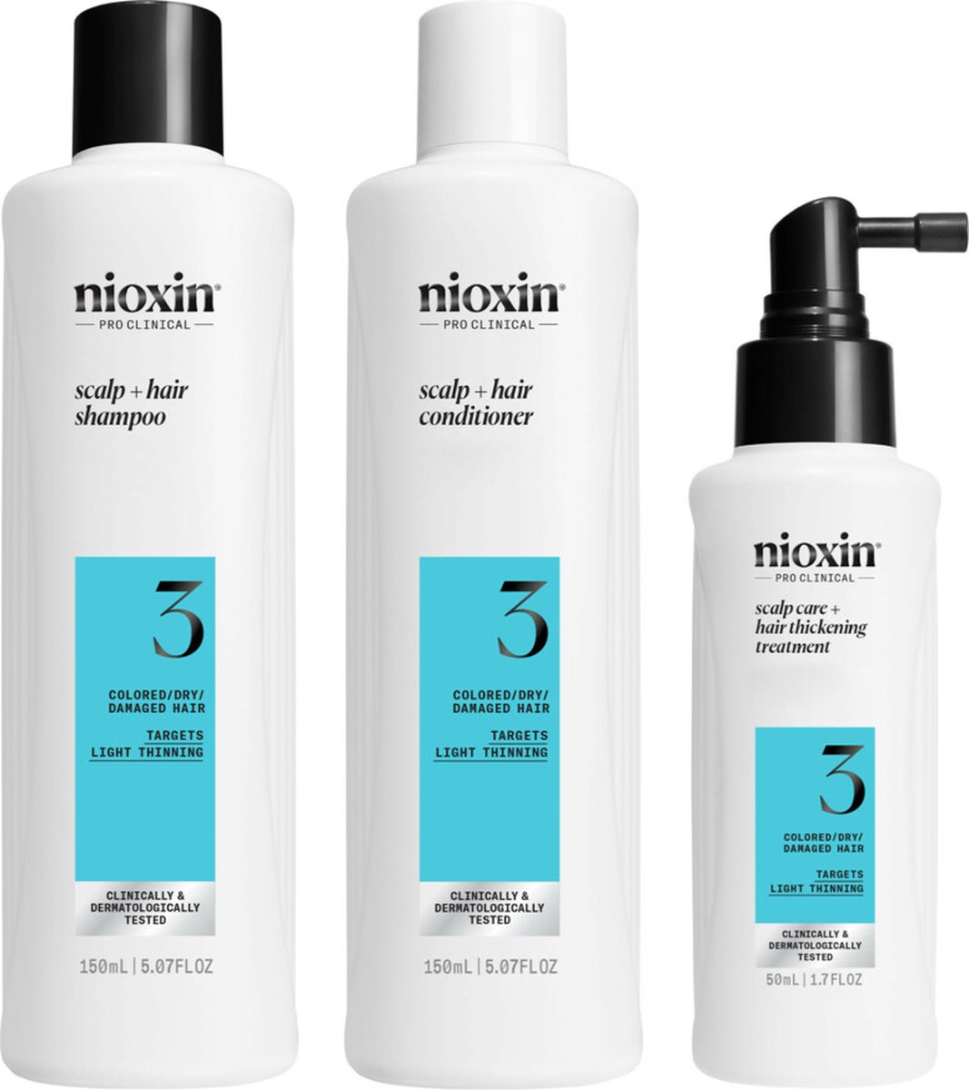 Nioxin Mini-Set Anti-Haarausfall-System 3: Mäßiger Haarausfall, strapaziertes/gefärbtes Haar