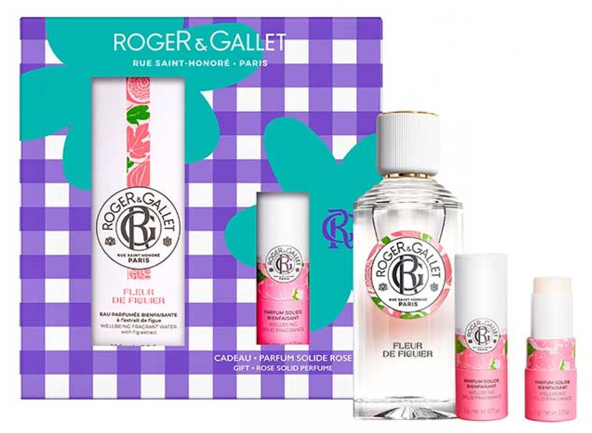 Roger & Gallet Fleur de Figuier „Well-Being“ Duftwasser-Geschenkset 100 ml + kostenloses „Well-Being“ Festparfüm 5 g