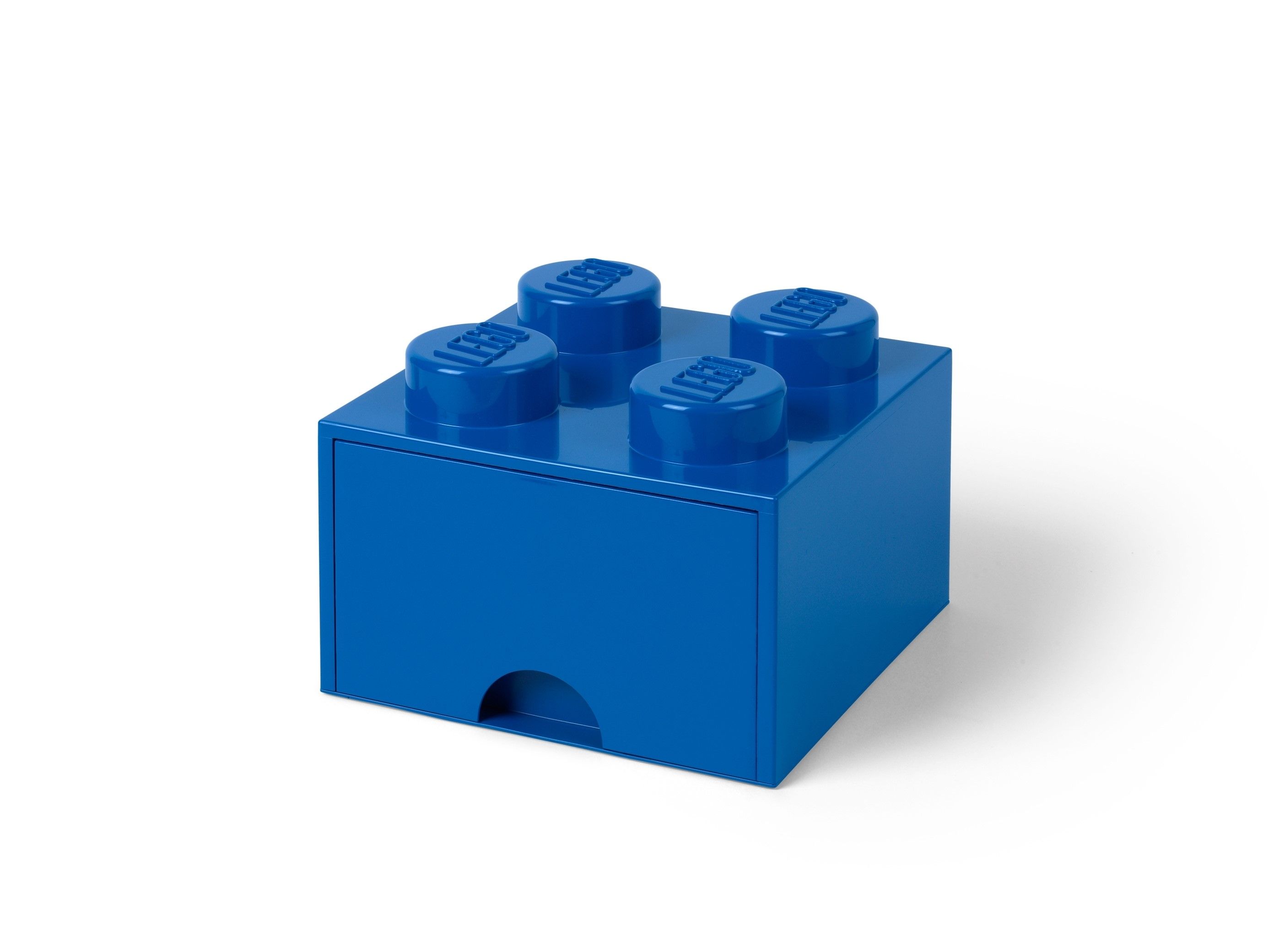 Aufbewahrungsstein mit schubfach und 4 noppen in blau