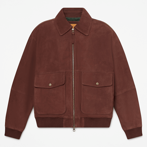 Timberland - Bomber in Pelle da Uomo in marrone scuro, Uomo, marrone, Taglia: S