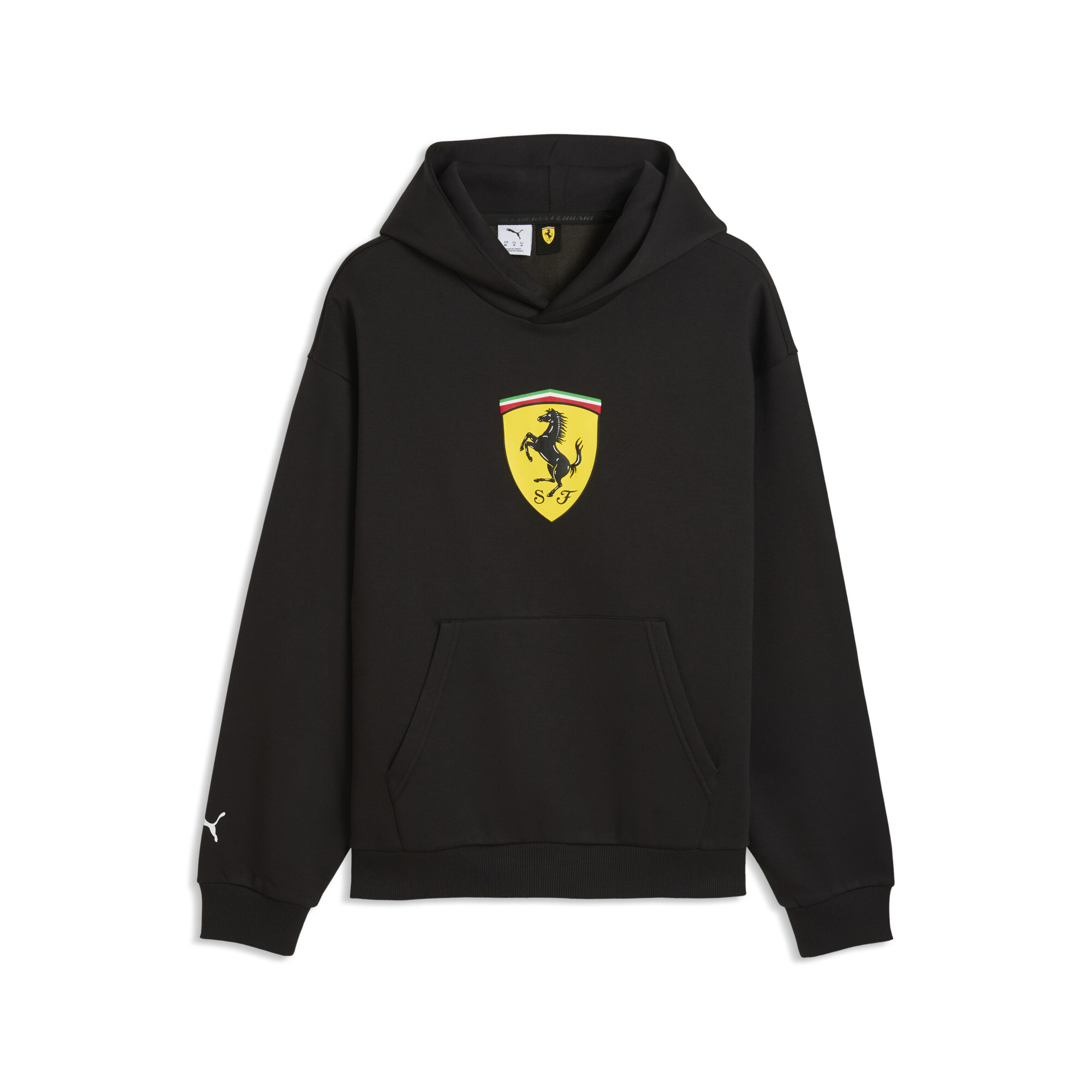 PUMA Ferrari ColouRot Shield Fleece Hoodie Herren, Accessoires, Schwarz, M