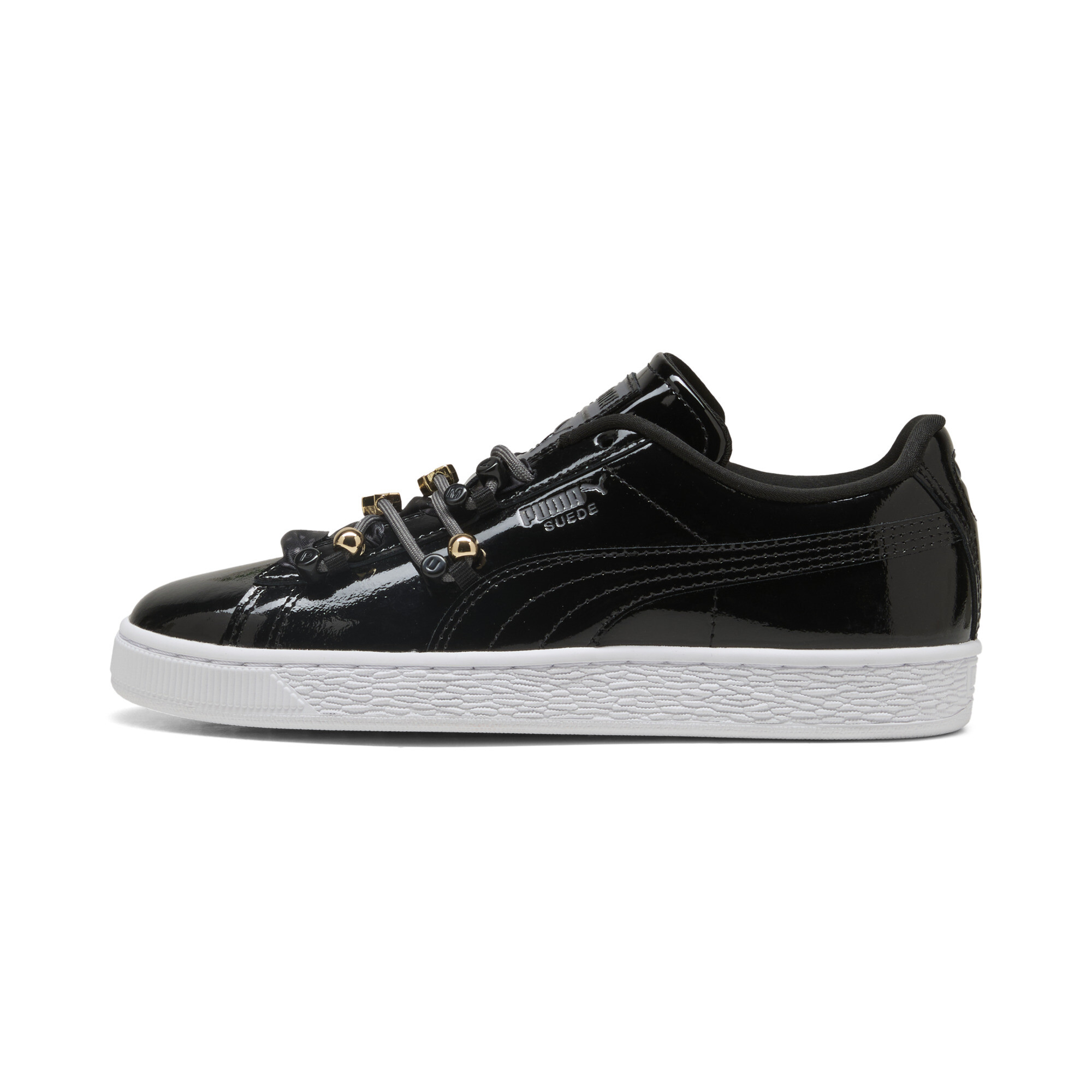 PUMA Suede Bloom Patent Sneakers Damen, Schuhe, Schwarz, 38.5