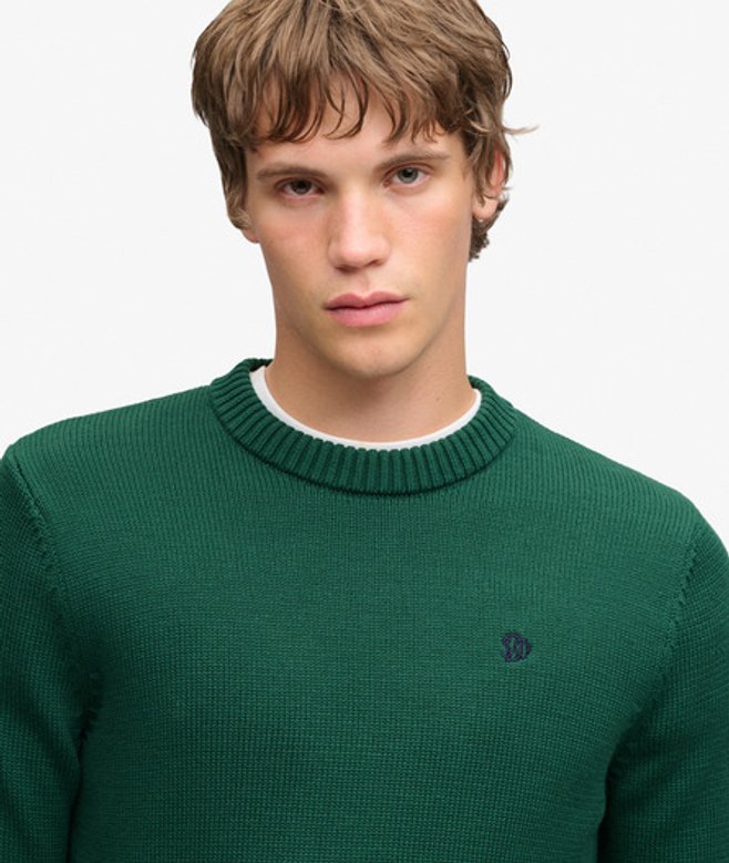 Superdry Herren Preppy Baumwoll-pullover Green - Größe: M