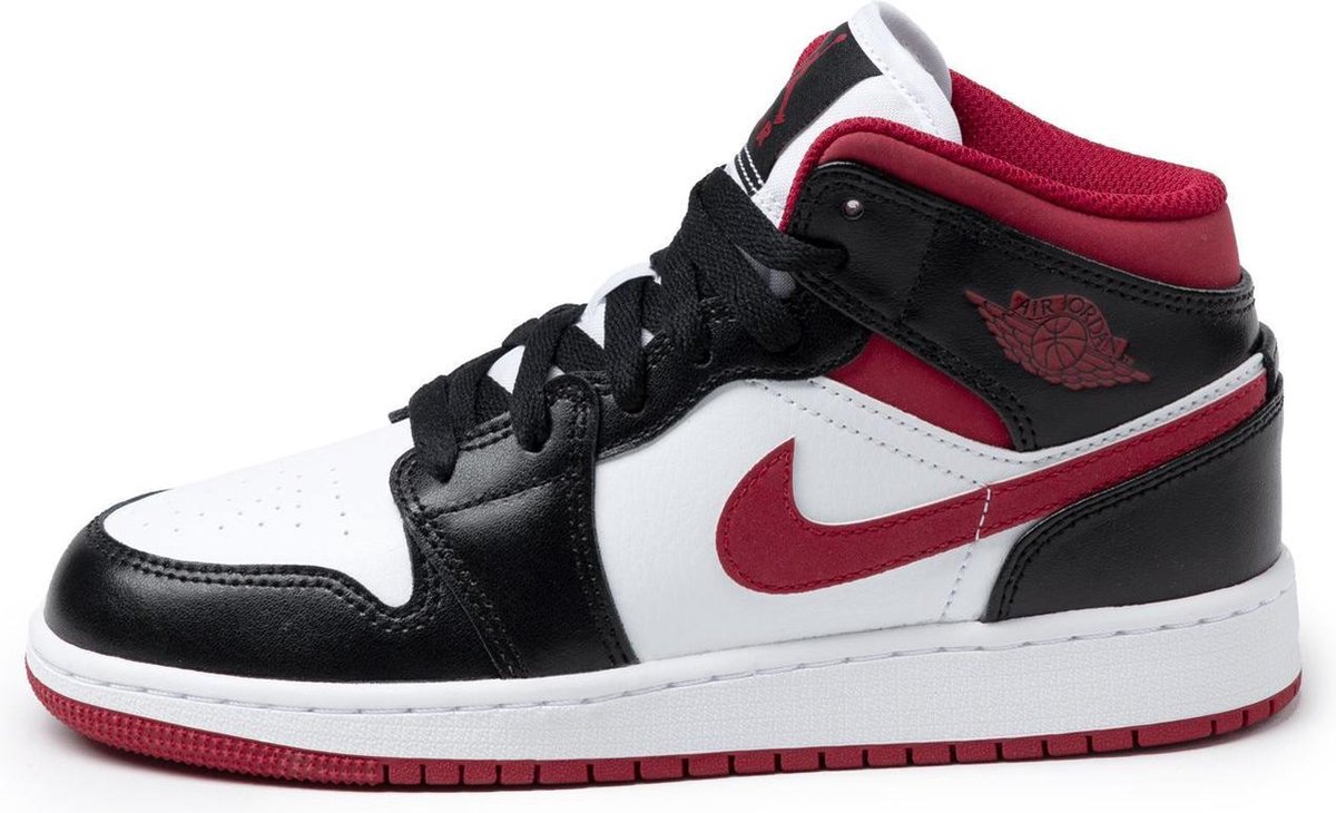 Air Jordan 1 Mid GS Schwarz Gym Rot Kinder Sneakers Weiß DJ4695-122 40