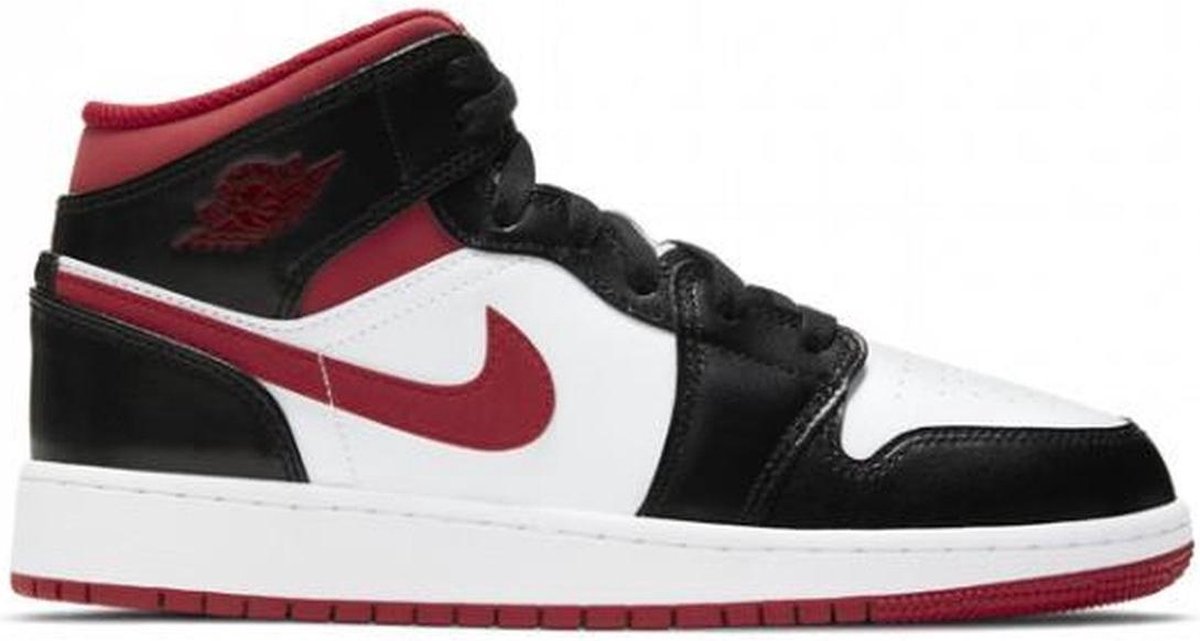 Air Jordan 1 Mid GS Schwarz Gym Rot Kinder Sneakers Weiß DJ4695-122 37.5