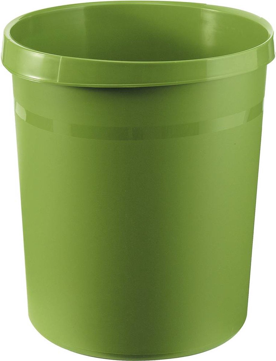 15 x Han Papierkorb Grip mit Griffmulden 18 Liter grün