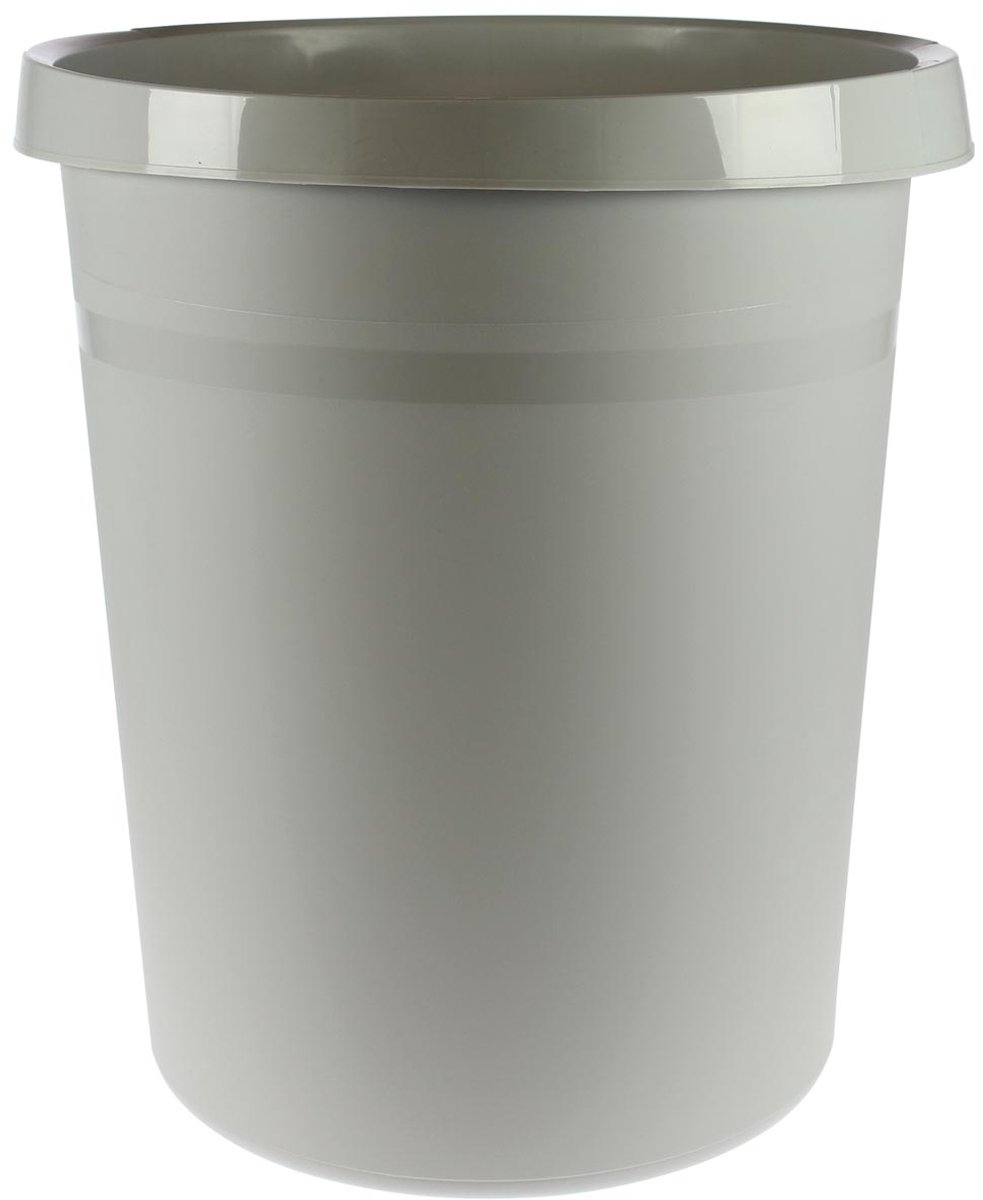 15 x Han Papierkorb Grip mit Griffmulden 18 Liter lichtgrau