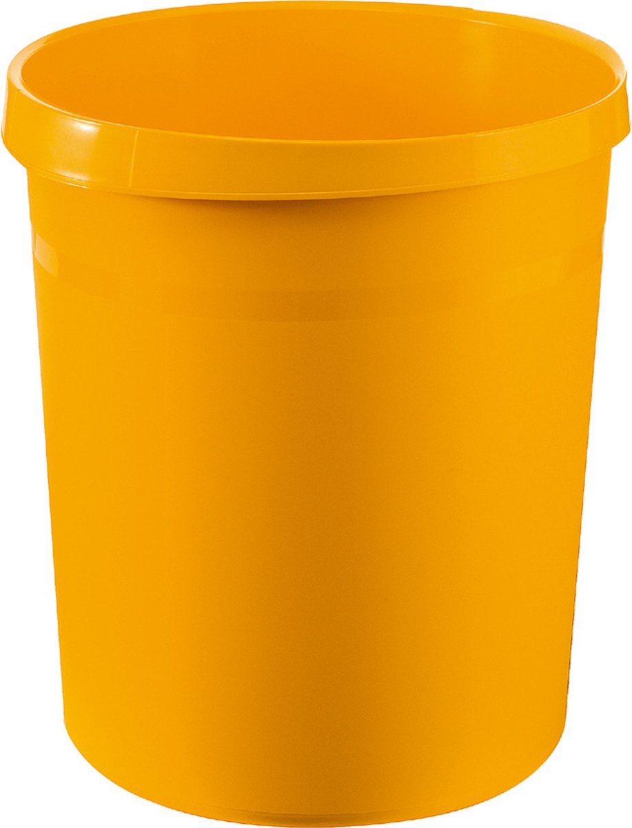 15 x Han Papierkorb Grip mit Griffmulden 18 Liter gelb