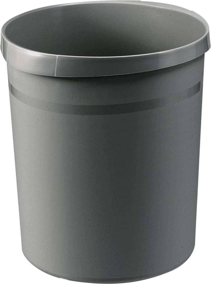 15 x Han Papierkorb Grip 18 Liter mit 2 Griffmulden dunkelgrau