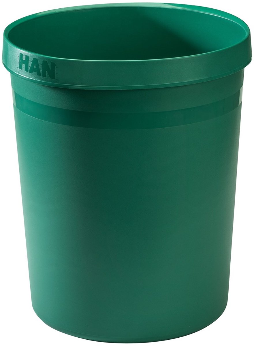 15 x Han Papierkorb Grip Karma 18 Liter rund RC-Kunststoff öko-grün