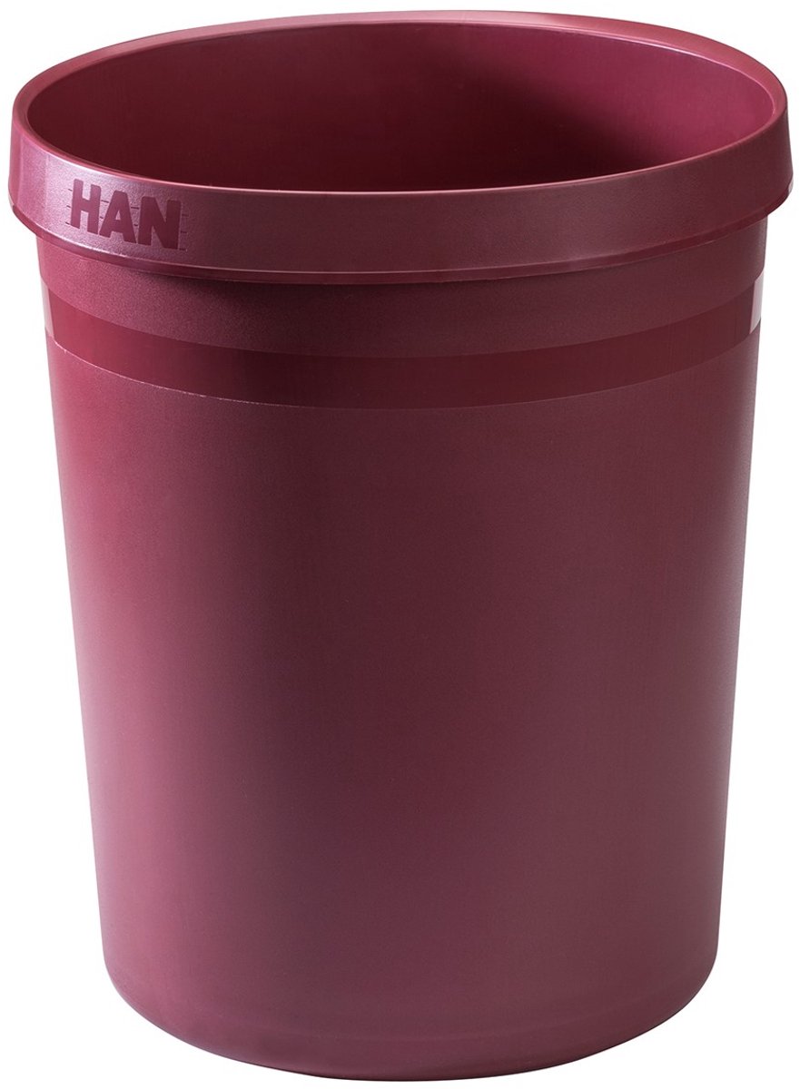 15 x Han Papierkorb Grip Karma 18 Liter rund RC-Kunststoff öko-rot