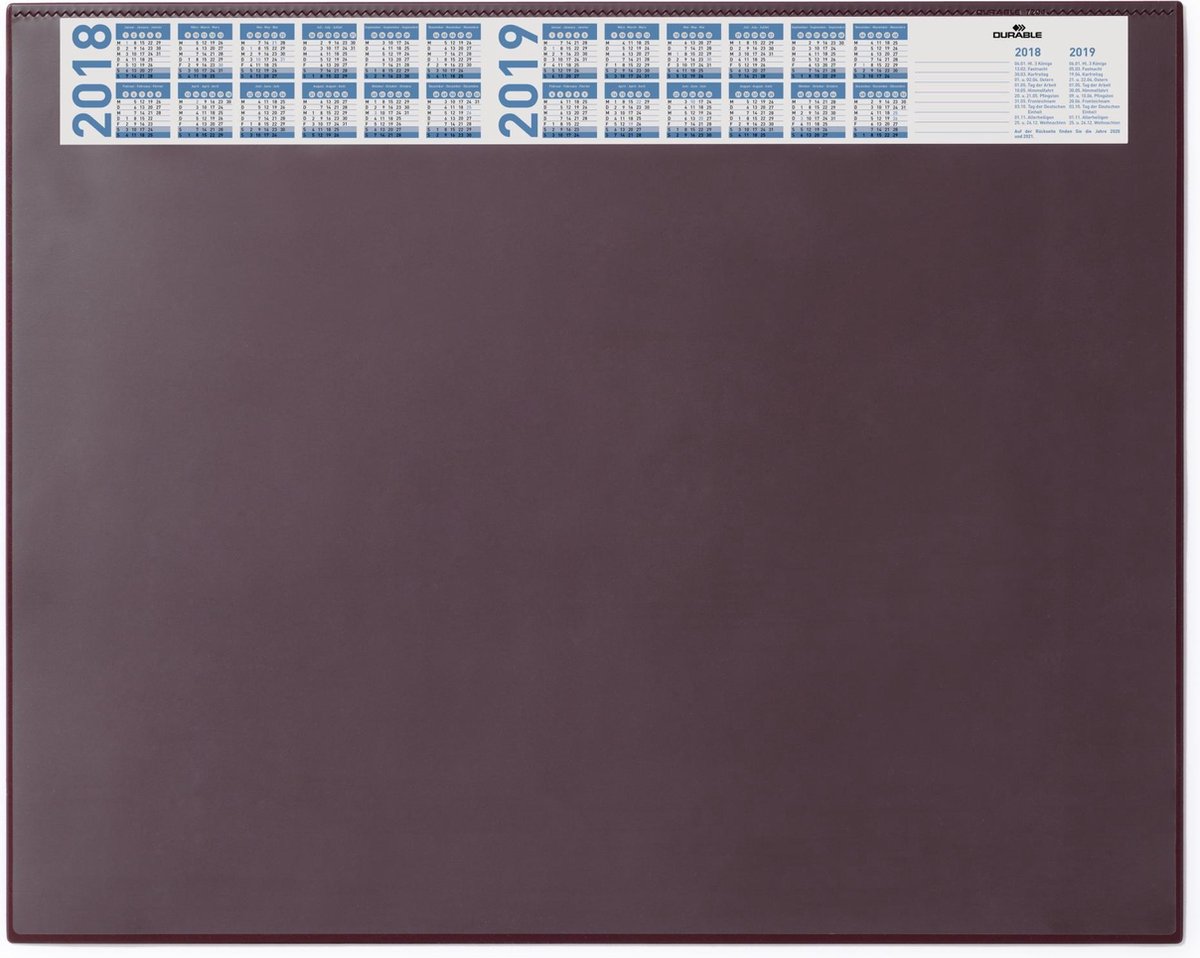 5 x Durable Schreibunterlage 65x52cm Vollsichtfolie rot