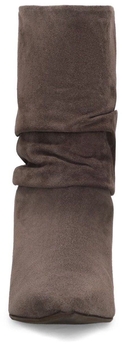 Grijze suède slouchy enkellaarsjes met hak