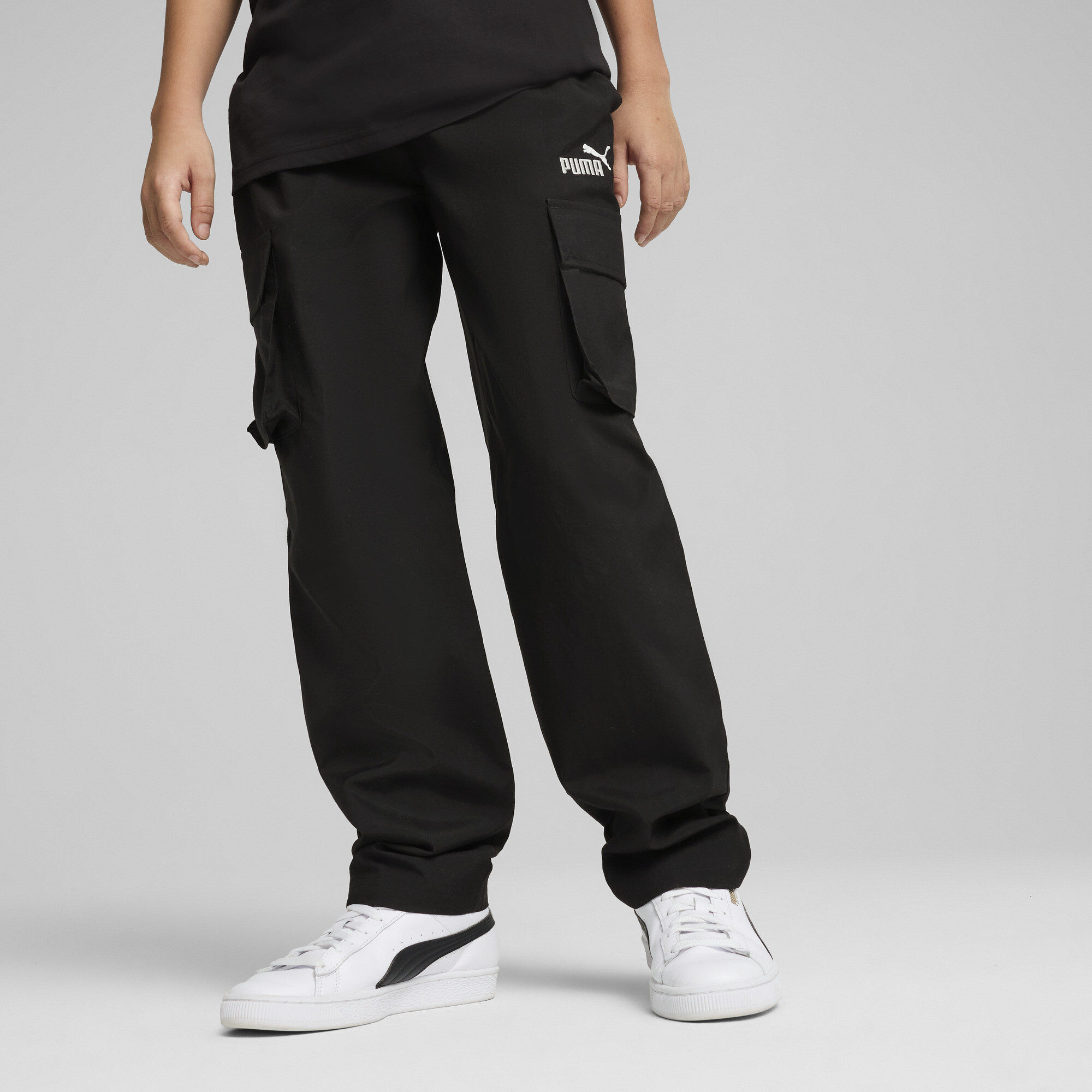 PUMA ESS No. 1 Logo Gewebte Cargohose Teenager, Kleidung, Schwarz, 11-12Y
