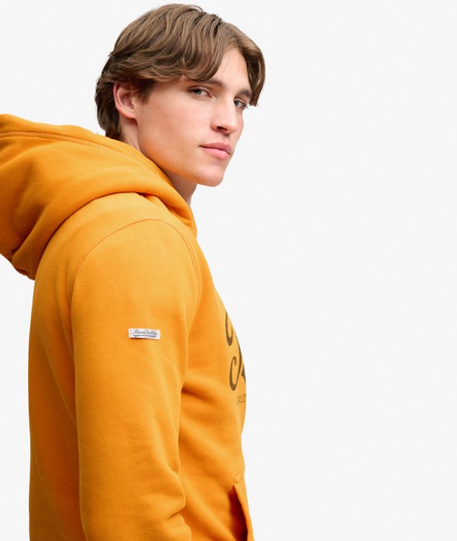Superdry Herren Vintage Script Hoodie Gold - Größe: L