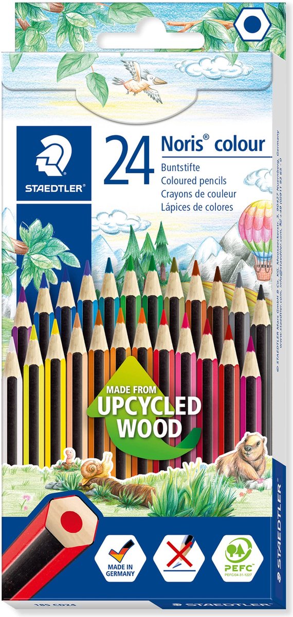 5 x Staedtler Farbstift Noris colour Doppeldecker Kartonetui VE=24 Far