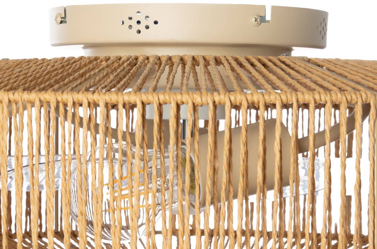 Raveni Deckenventilator mit Licht Hanfseil Ø 50 cm - Lucande - Wohnzimmer - Modern - Mehrflammig