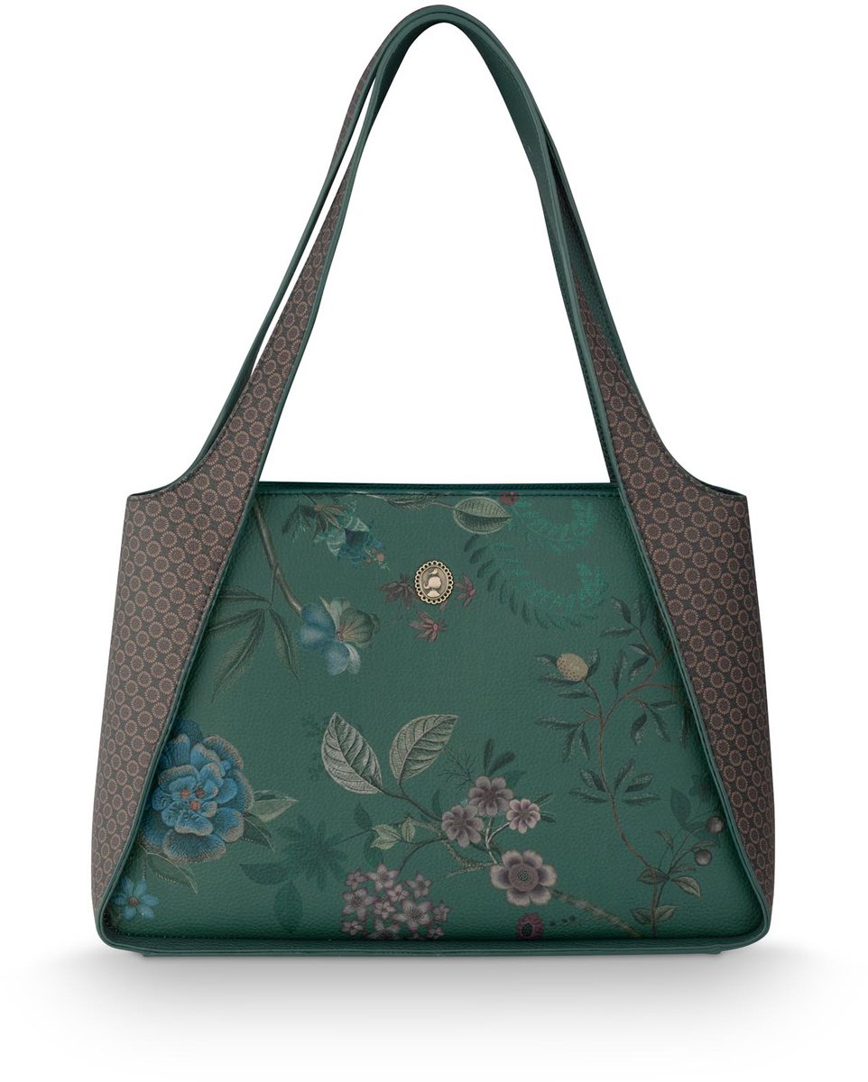 Pip Studio Schultertasche Filou Mittelgroß Bodhi Flower Grün - Offizieller Webshop