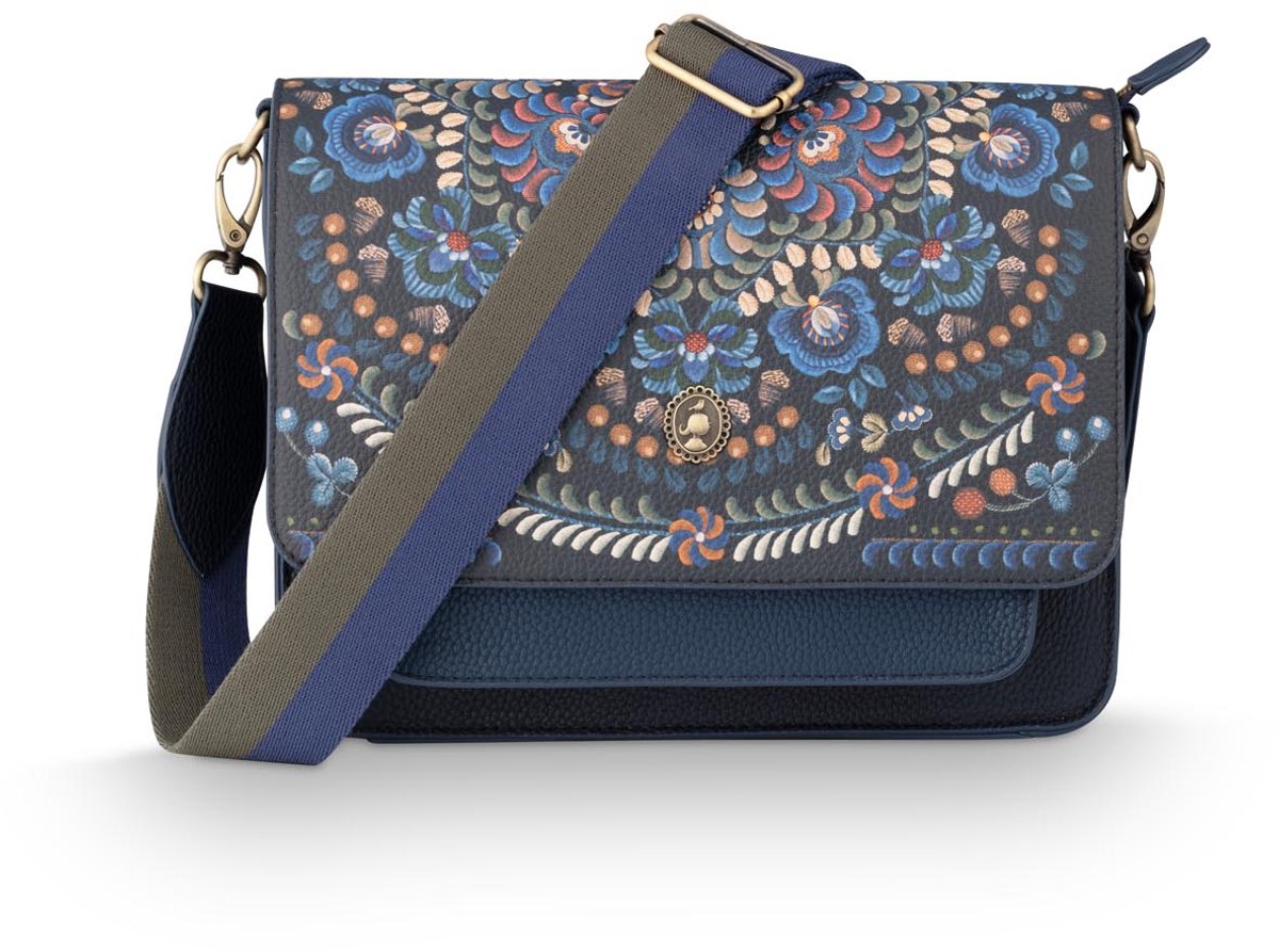 Pip Studio Schultertasche Fenna Mittelgroß Il Ricamo Blau - Offizieller Webshop