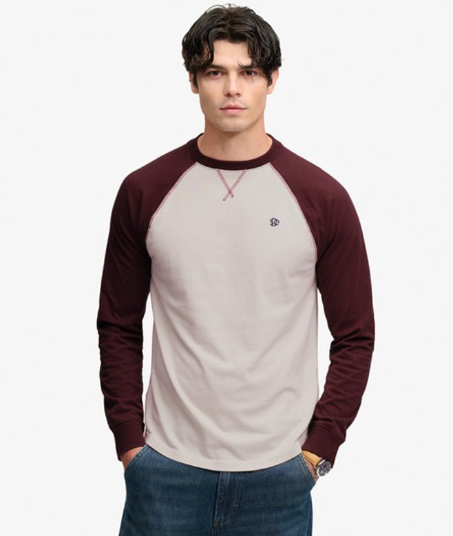 Superdry Herren Vintage Athletic Baseball Oberteil Brown - Größe: S