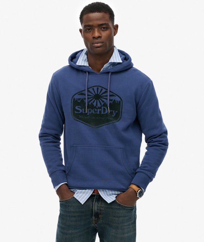 Superdry Herren Sun Kapuzenjacke Dark Blue - Größe: S